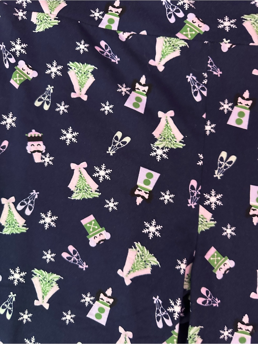Rockin Around Navy Nutcracker Tree Holiday Leggings Size XL - Picture 3 of 5